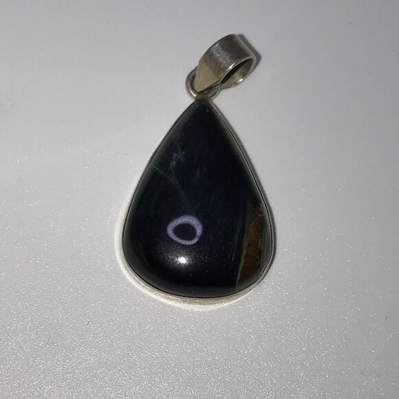 Tigerseye Teardrop Pendant, in Silver - Picture 2 of 8
